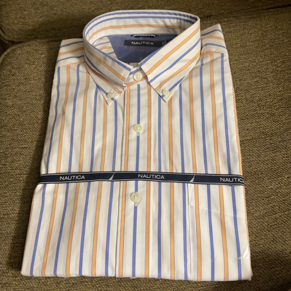 Color of shirt white blue orange - Picture 1 of 4